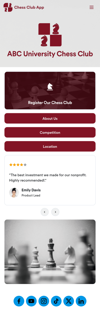Chess Club App Template