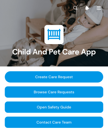 Child And Pet Care App Template