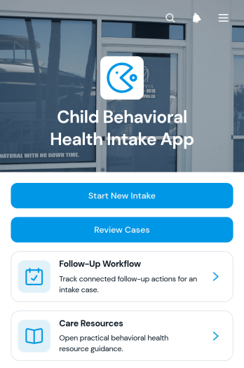 Child Behavioral Health Intake App Template