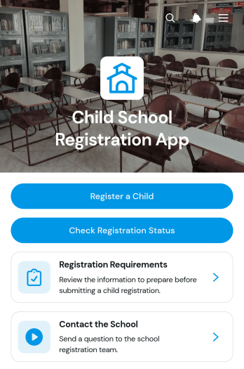 Child School Registration App Template