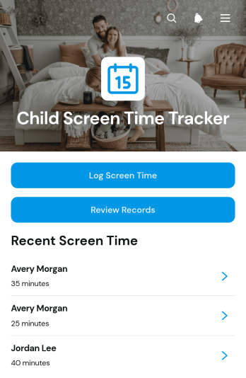 Child Screen Time Tracker App Template