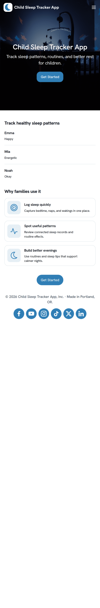 Child Sleep Tracker App Template