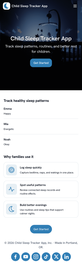 Child Sleep Tracker App Template