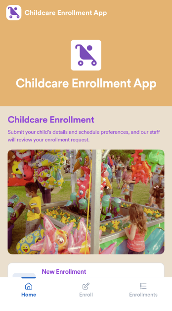 Childcare Enrollment App Template