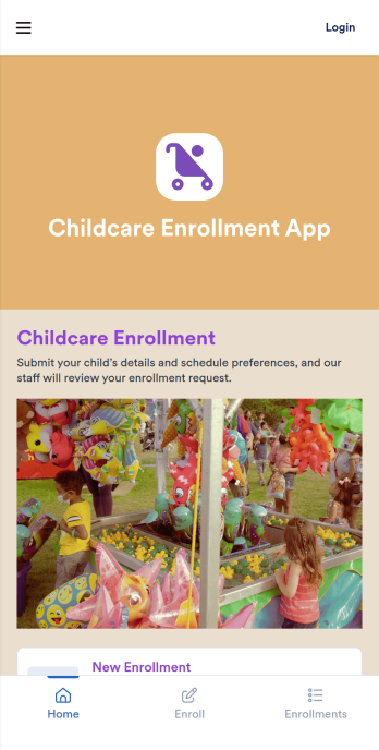 Childcare Enrollment App Template