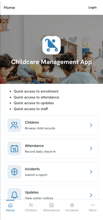 Childcare Management App Template