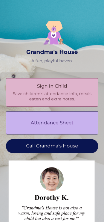 Childcare Sign In App Template