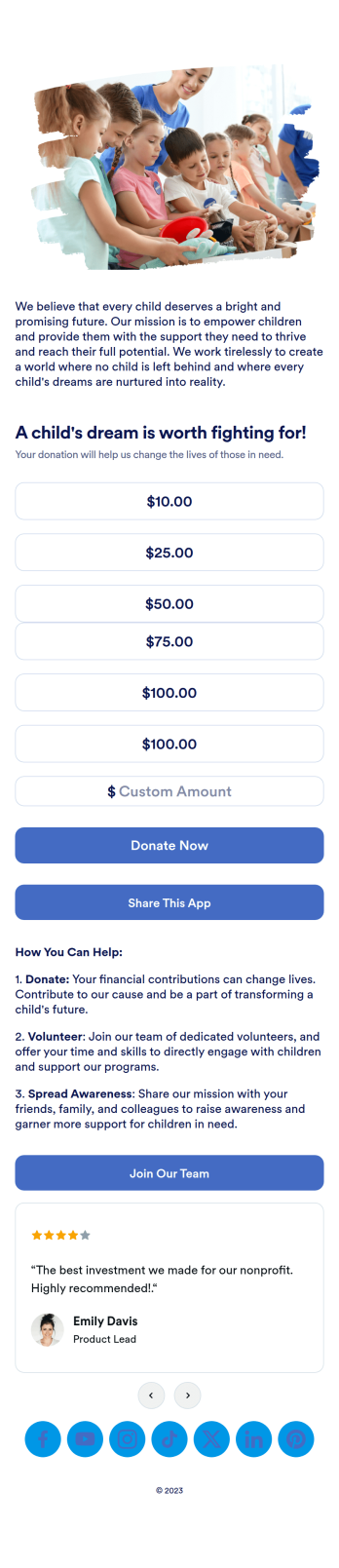 Children Charity App Template