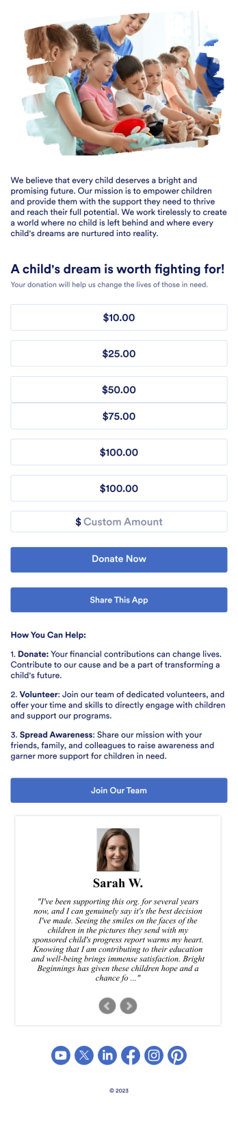 Children Charity App Template