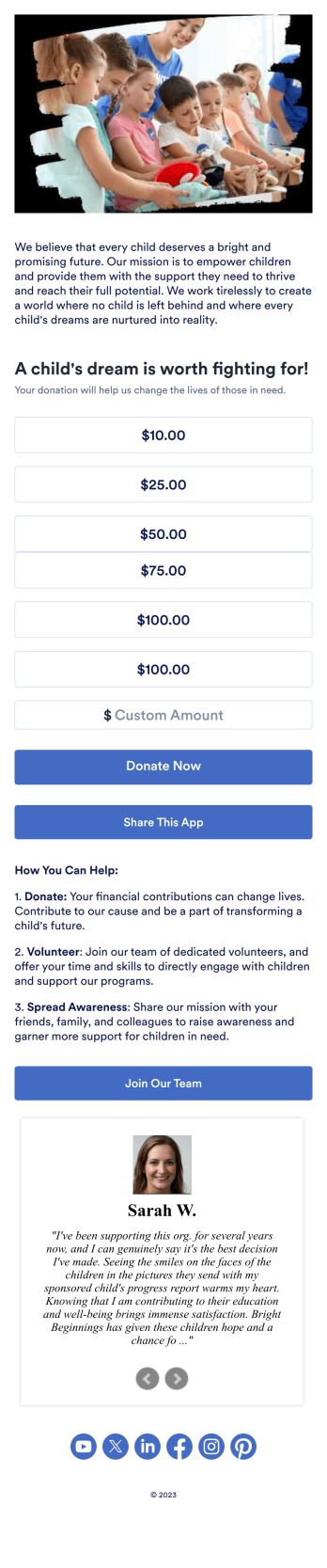 Children Charity App Template