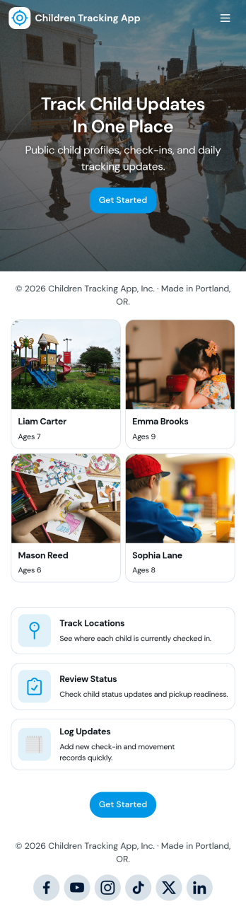 Children Tracking App Template
