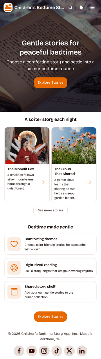 Children's Bedtime Story App Template