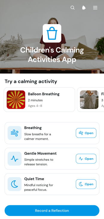 Children's Calming Activities App Template