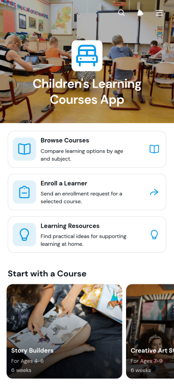 Children's Learning Courses App Template
