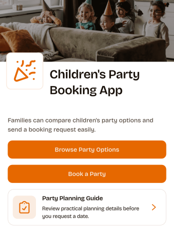 Children's Party Booking App Template