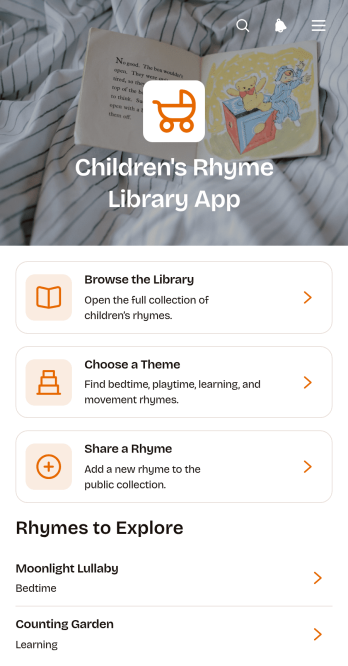 Children's Rhyme Library App Template