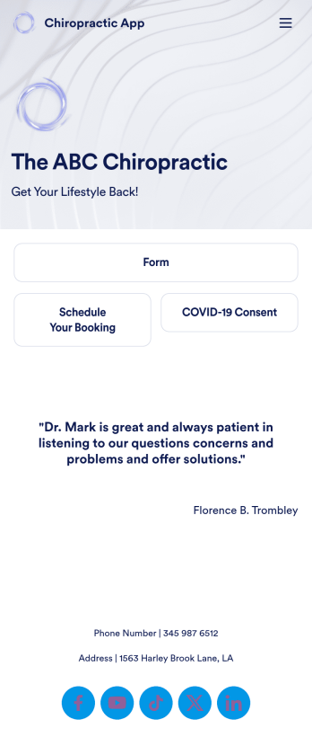 Chiropractic App Template
