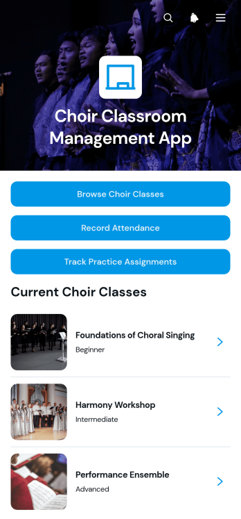 Choir Classroom Management App Template