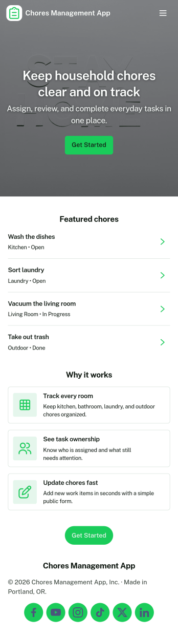 Chores Management App Template