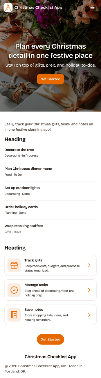 Christmas Checklist App Template