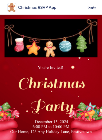 Christmas RSVP App Template
