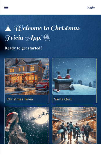 Christmas Trivia App Template