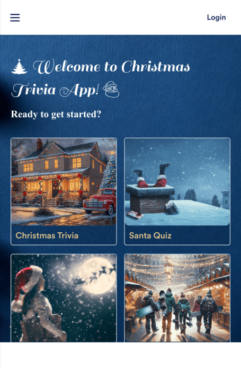 Christmas Trivia App Template
