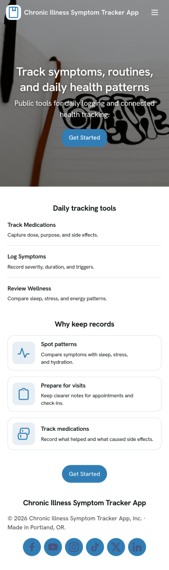 Chronic Illness Symptom Tracker App Template