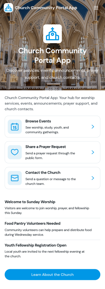 Church Community Portal App Template