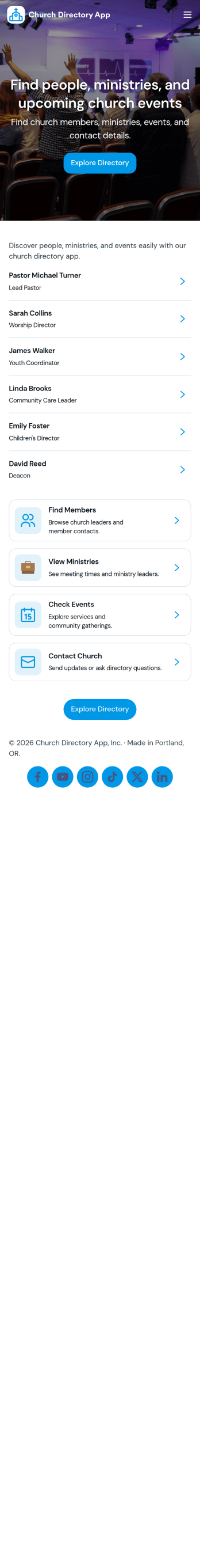 Church Directory App Template