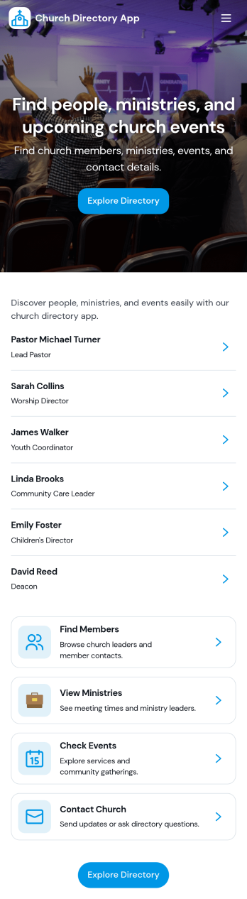 Church Directory App Template