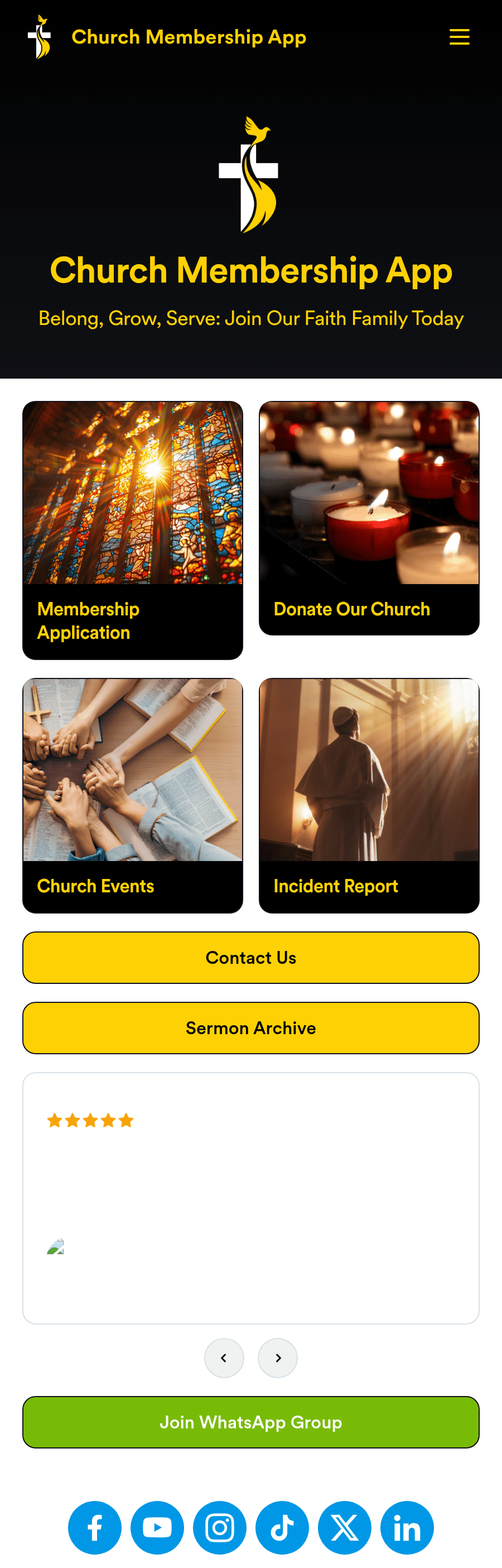 Church Membership App Template | Jotform