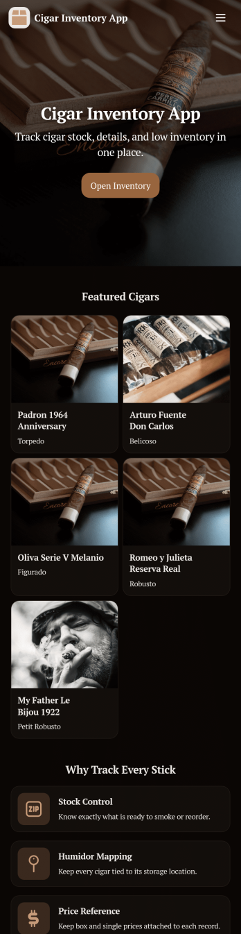 Cigar Inventory App Template