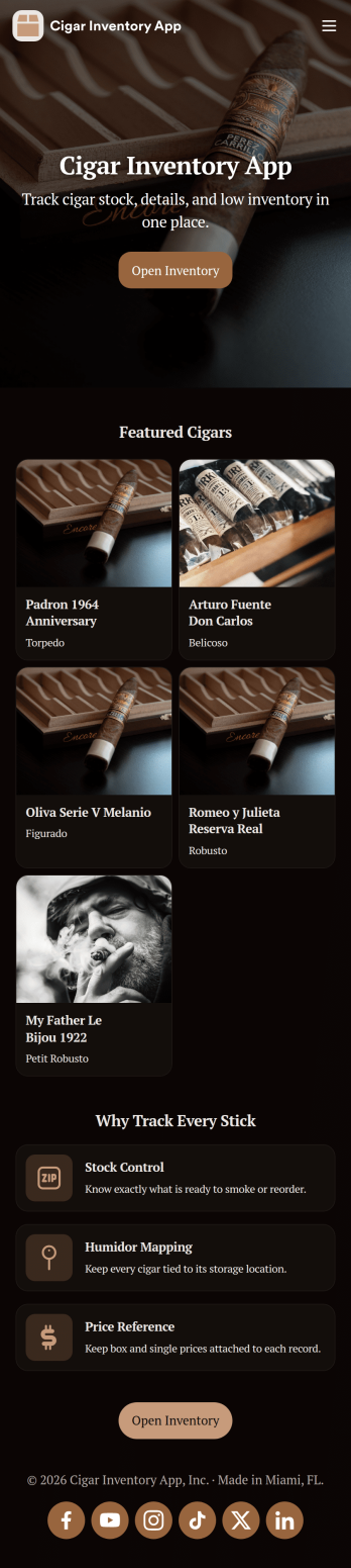 Cigar Inventory App Template