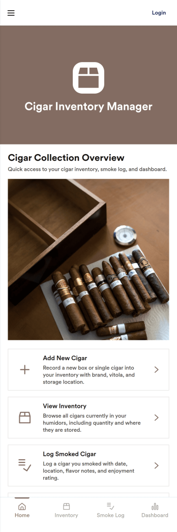 Cigar Inventory Manager App Template