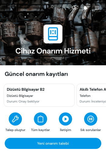 Cihaz Onarım Hizmeti Uygulama Șablonu