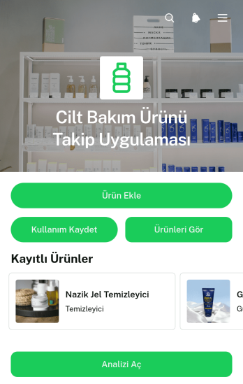 Cilt Bakım Ürünü Takip Uygulama Șablonu