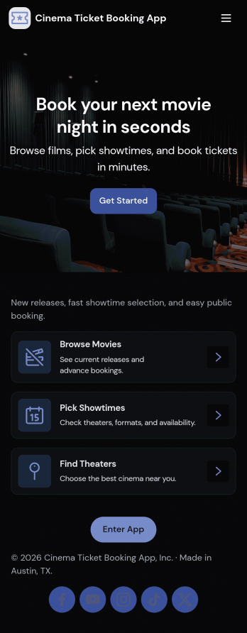 Cinema Ticket Booking App Template