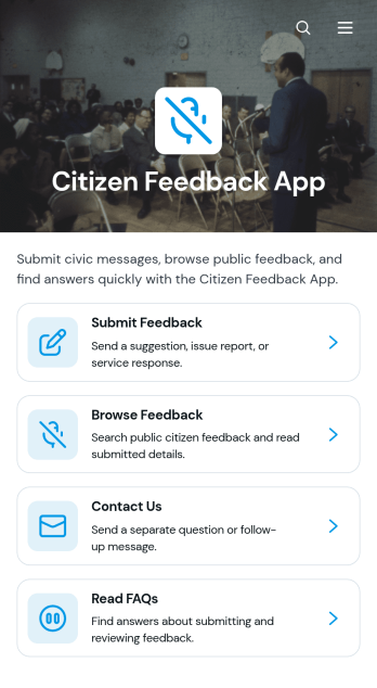 Citizen Feedback App Template
