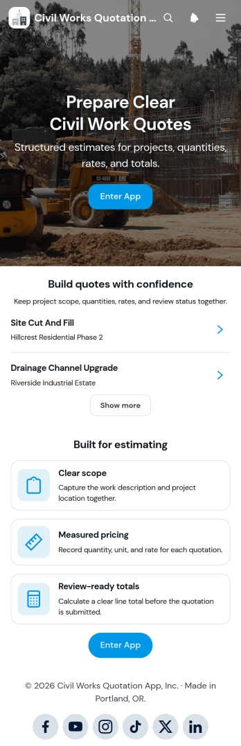 Civil Works Quotation App Template