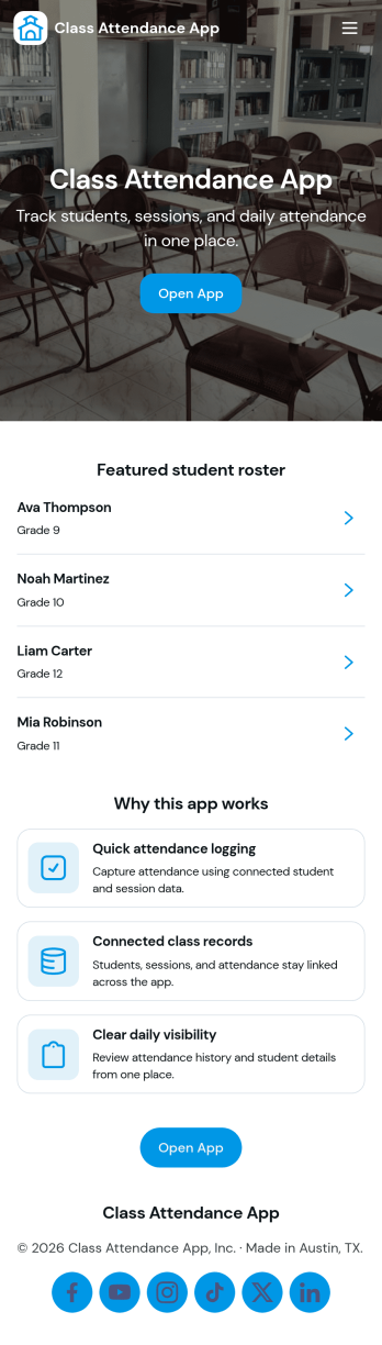 Class Attendance App Template