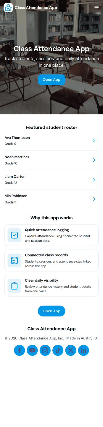 Class Attendance App Template