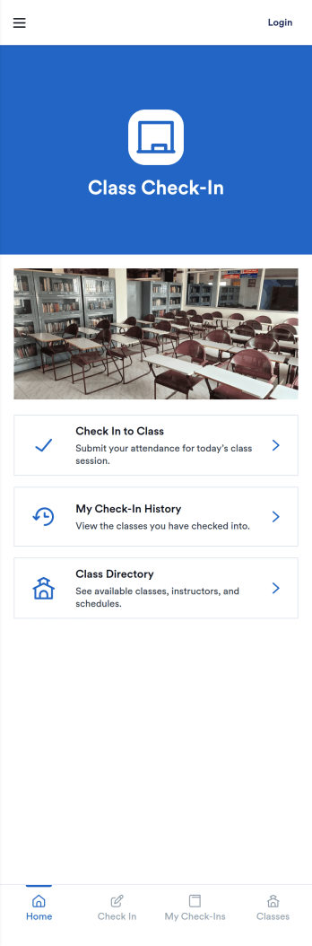 Class Check-In App Template
