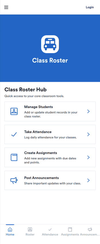Class Roster App Template