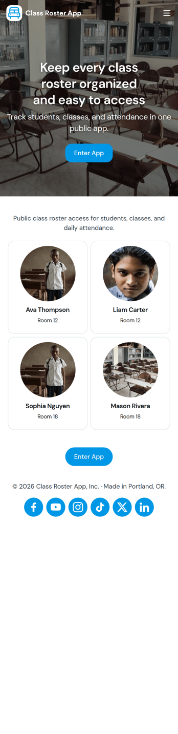Class Roster App Template
