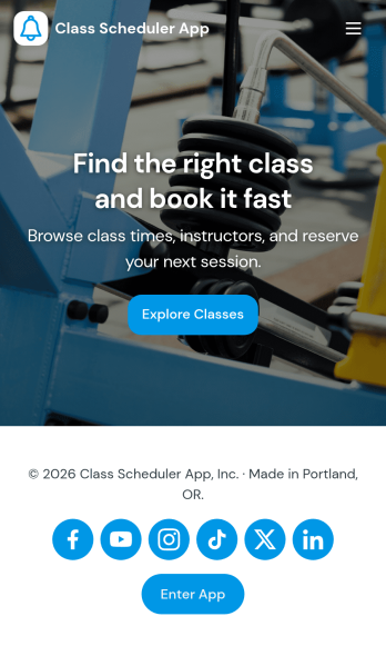 Class Scheduler App Template