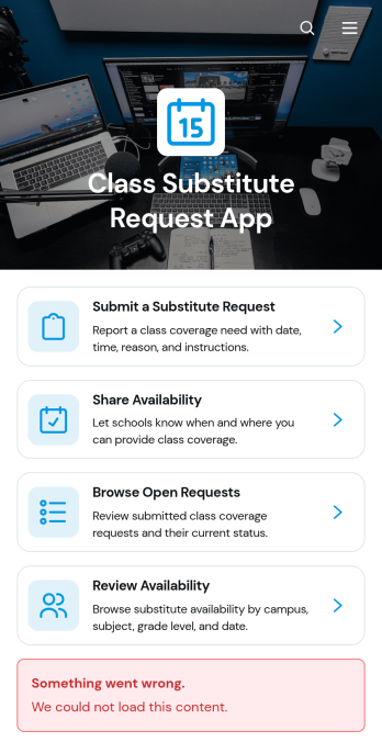 Class Substitute Request App Template