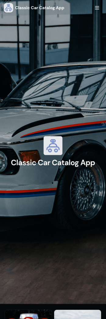 Classic Car Catalog App Template