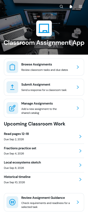 Classroom Assignment App Template