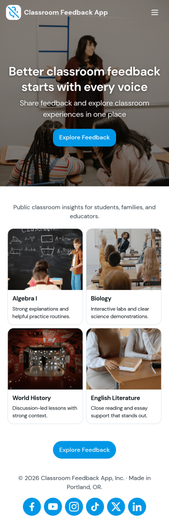 Classroom Feedback App Template